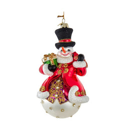 7" Bellisimo Snowman with Top Hat Ornament