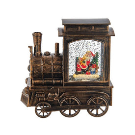 7" Battery-Operated Musical Decoration with Light Santa Water Train and Projector