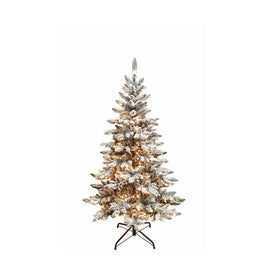 5' Pre-Lit Artificial Snow Pine Tree with Clear Incandescent Lights