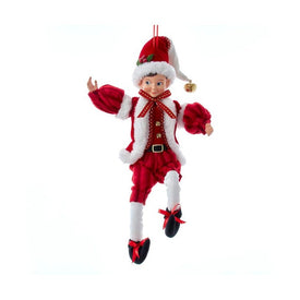 15" Red and White Kringle Klaus Elf Ornament