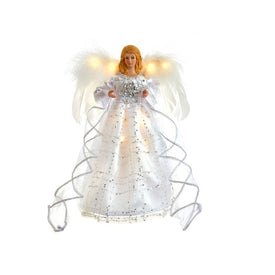 10" Angel Tree Topper with Battery-Operated Fairy Lights
