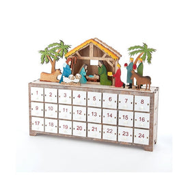 10.4" Battery-Operated Light-Up LED Nativity Advent Calendar