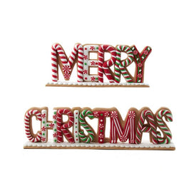 Merry Christmas Word Tabletop Decoration Two-Piece Set