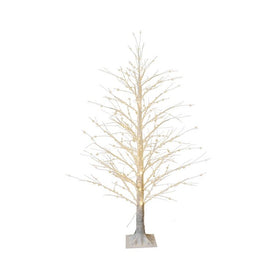 5' Pre-Lit White Birch Twig Tree with Twinkle Warm White Fairy LED Lights