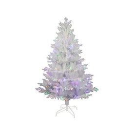 5' Pre-Lit Artificial Jackson White Pine Tree with Multi-Colored LED Lights