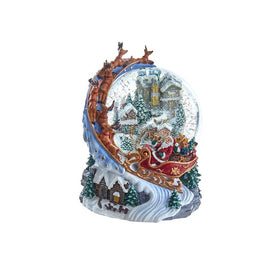 4.73" (120MM) Battery-Operated Musical Santa and Sled Water Globe