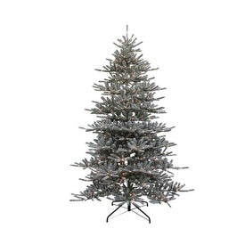 9' Pre-Lit Artificial Flocked Vail Pine Tree with Warm White LED Lights