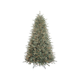 7.5' Pre-Lit Artificial Blue Spruce Tree with Clear Incandescent Lights