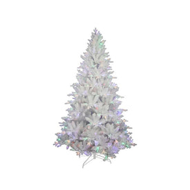 7' Pre-Lit Artificial Jackson White Pine Tree with Multi-Colored LED Lights