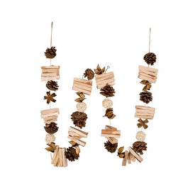 6' Pine Cone and Wood Garland