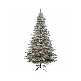 9' Pre-Lit Artificial Snow Pine Tree with Clear Incandescent Lights