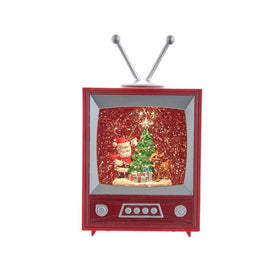8.5" Battery-Operated Rudolph and Santa Musical TV Tabletop Decoration