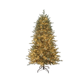 6' Pre-Lit Artificial Blue Spruce Tree with Warm White LED Lights
