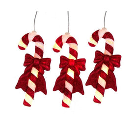 30-Light Five-Piece Battery-Operated Candy Canes Light Set