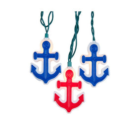 10-Light Red and Blue Anchor Light Set