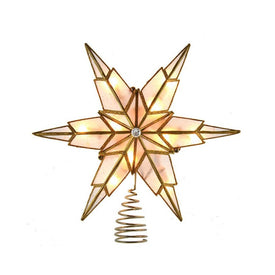 6-Point Gold Capiz Star Tree Topper