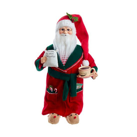 18" Kringle Klaus Santa with Coffee