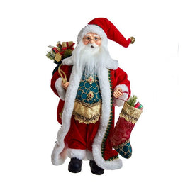 17" Kringle Klaus Fancy Santa with Stocking