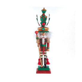 18" Hollywood Red and Green Leaves Hat Nutcracker
