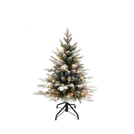 3' Pre-Lit Artificial Frosted Pine Tree with Clear Incandescent Lights