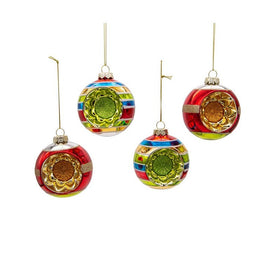 2.95" (75MM) Early Years Glass Ornaments Set of 4