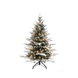 4' Pre-Lit Artificial Frosted Pine Tree with Clear Incandescent Lights