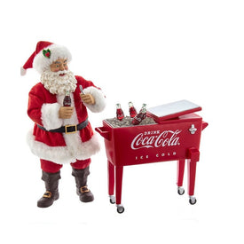 10.5" Coke Santa with Table Cooler Two-Piece Set