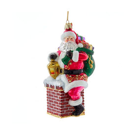 7" Bellisimo Santa In Chimney Ornament