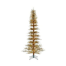 7.5' Pre-Lit Artificial Slim German Layered Tree with Warm White LED Lights