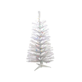 3' Pre-Lit Artificial Glisten Pine Tree with Multi-Colored LED Lights