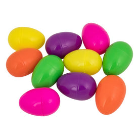 3" Assorted Multicolored Springtime Fillable Easter Eggs Pack of 10