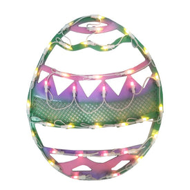 17" Pastel-Colored Lighted Easter Egg Spring Window Silhouette Decor