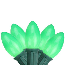 25-Count Opaque Green C9 St Patrick's Day Light Set with 24-Ft Green Wire