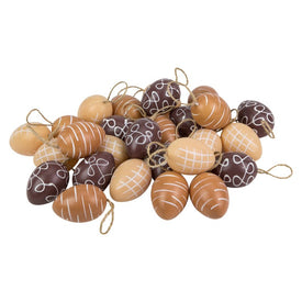 2.25" Brown and Beige Spring Easter Egg Ornaments Set of 27
