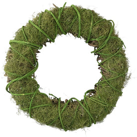 15" Unlit Artificial Moss and Vine Spring Twig Wreath