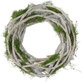 8" Unlit Artificial Twig and Moss Spring Wreath