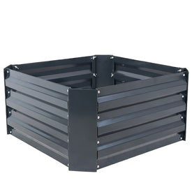 24" x 12" Outdoor Corrugated Galvanized Steel Raised Garden Bed - Dark Gray