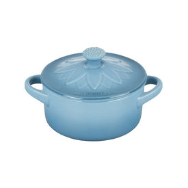 Mini Round Cocotte with Flower Lid - Caribbean