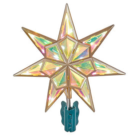 11.5" 21-Light Seven-Point Iridescent Star Tree Topper with LED Lights