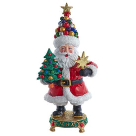 10" Jolly Jingles Santa Figurine with Tree Accents