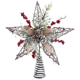 12" Grapevine Decorated Star Tree Topper