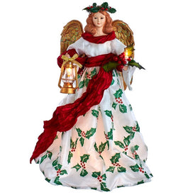 16" 10-Light Holiday Formal Angel Christmas Tree Topper