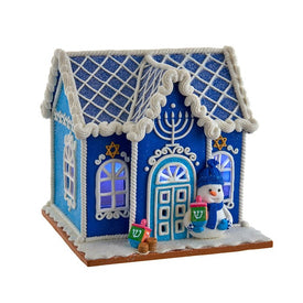 7" Battery-Operated Hanukkah House Tabletop Decoration with LED Lights