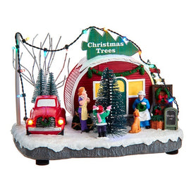 4.7" Battery-Operated Lighted "Christmas Trees" Village Shop