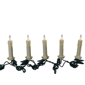 10-Light White Clip-On Extended Candle Light Set