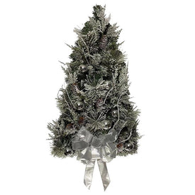 26" Unlit Snowy Silver Wall Tree