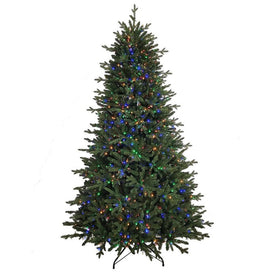 7.5' Pre-Lit Noble Fir Christmas Tree with Multi-Color LED Lights