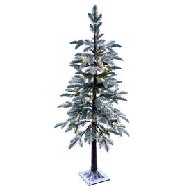 4' Pre-Lit Lightly Flocked Pine Christmas Tree with Warm White LED Lights