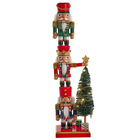 18" Battery-Operated Nutcracker with Light-Up Tree