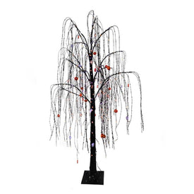 6' Willow Tree with 320 Purple and Orange Fairy Lights